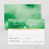 RSVP REPLY RESPONSE stijlvolle waterverf voor eenm Kaartje (Voorkant / Achterkant)
