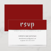 RSVP REPLY simpele moderne rode bogundy Silver (Voorkant / Achterkant)