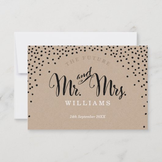 RSVP Reply stijlvolle rustieke zwarte confetti kra (Achterkant)