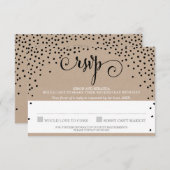 RSVP Reply stijlvolle rustieke zwarte confetti kra (Voorkant / Achterkant)