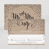 RSVP Reply stijlvolle rustieke zwarte confetti kra Kaartje (Voorkant / Achterkant)