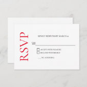 RSVP Respons Antwoord op klassieke Rode Wit Wedden (Voorkant / Achterkant)