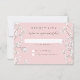 RSVP Respons Baby's Breath Girl Baby shower