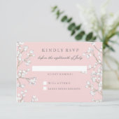 RSVP Respons Baby's Breath Girl Baby shower (Staand voorkant)