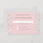 RSVP Respons Baby's Breath Girl Baby shower (Voorkant / Achterkant)