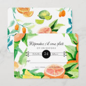 RSVP-respons Citrus Oranje Kumquat Lemon Leaves RSVP Kaartje (Voorkant / Achterkant)