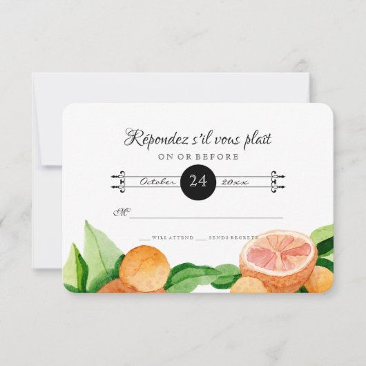 RSVP Respons Citrus Oranje Kumquat Lemon Simple (Voorkant)