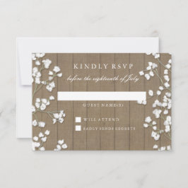 RSVP Respons Country Baby's Breath Bloemen Krans Kaartje