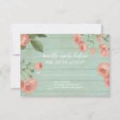 RSVP Respons Elegante Houten  Rozen Perzik (Voorkant)