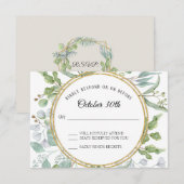 RSVP Respons Eucalyptus Gold Wreatinage Kaart (Voorkant / Achterkant)