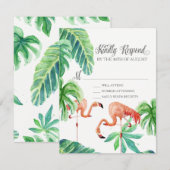 RSVP Respons Flamingo Beach Oceaan Tropische blade (Voorkant / Achterkant)