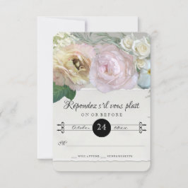 RSVP Respons Franse markt voor bloem Gray Ombre Kaartje