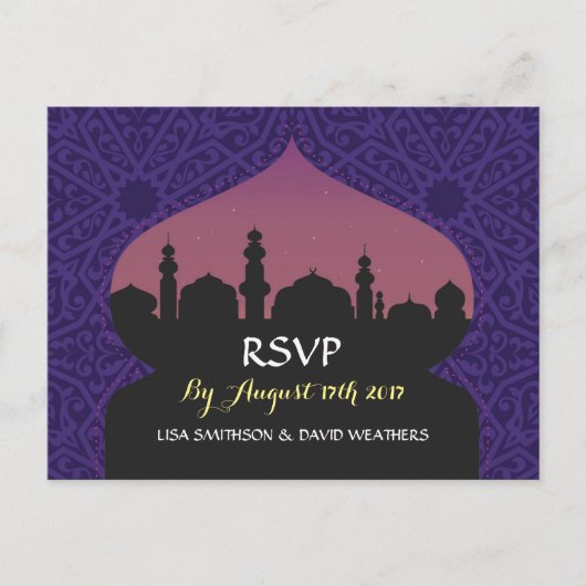 RSVP Respons Huwelijk Briefkaart Arabian Nights (Voorkant)