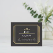 RSVP Respons Huwelijk Briefkaart Art Deco Gold (Staand voorkant)