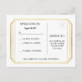 RSVP Respons Huwelijk Briefkaart Art Deco Gold (Achterkant)