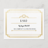 RSVP Respons Huwelijk Briefkaart Art Deco Gold (Voorkant)