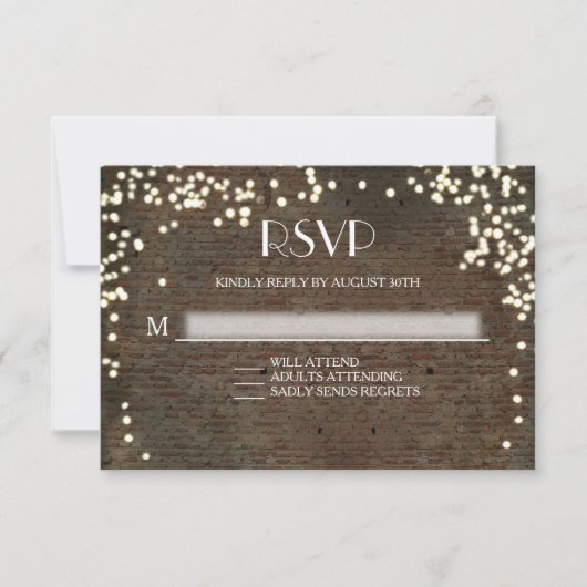 RSVP Respons Industriële Chic Brick String Lichten (Voorkant)