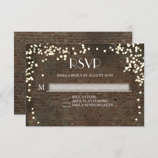 RSVP Respons Industriële Chic Brick String Lichten (Voorkant / Achterkant)