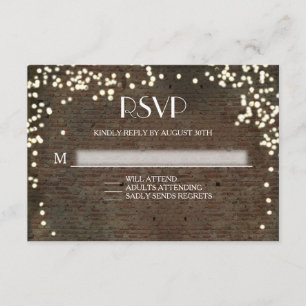 RSVP Respons Industriële Chic Brick String Lichten Kaartje