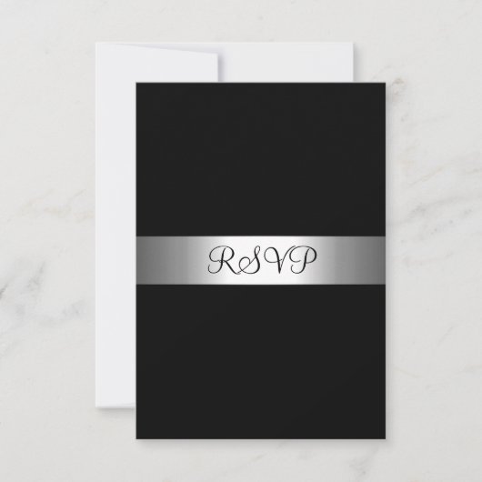 RSVP Respons Kaart Black Silver All Events (Voorkant)