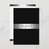 RSVP Respons Kaart Black Silver All Events (Voorkant / Achterkant)