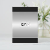 RSVP Respons Kaart Black Silver All Events (Staand voorkant)