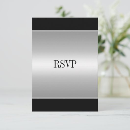 RSVP Respons Kaart Black Silver All Events (Staand voorkant)