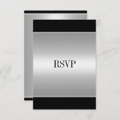 RSVP Respons Kaart Black Silver All Events (Voorkant / Achterkant)