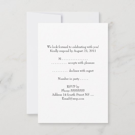 RSVP Respons Kaart Rood Wit Alle Evenementen (Achterkant)