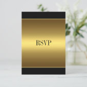 RSVP Respons Kaart Zwart Goud Alle Evenementen (Staand voorkant)
