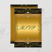 RSVP Respons Kaart Zwart Goud Alle Evenementen Blo (Voorkant / Achterkant)