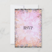 RSVP Respons Kaart Zwart Roze Bloemen (Voorkant)