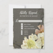 RSVP Respons Kaarten  Modern Flower Flourish (Voorkant)