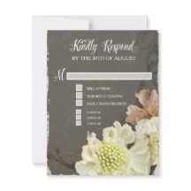 RSVP Respons Kaarten  Modern Flower Flourish