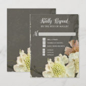 RSVP Respons Kaarten  Modern Flower Flourish Kaartje (Voorkant / Achterkant)