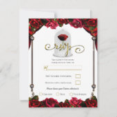 RSVP-respons Magical Red Rose Gold White Kaart (Voorkant)