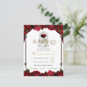 RSVP-respons Magical Red Rose Gold White Kaart (Staand voorkant)