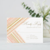 RSVP respons Moderne lijnen Art Deco Faux Gold (Staand voorkant)