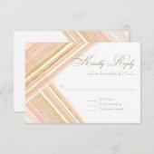 RSVP respons Moderne lijnen Art Deco Faux Gold (Voorkant / Achterkant)