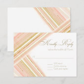 RSVP respons Moderne lijnen Art Deco Faux Gold Kaartje (Voorkant / Achterkant)