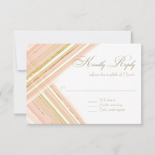 RSVP respons Moderne lijnen Art Deco Faux Gold Kaartje