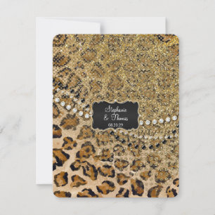 RSVP Respons Natuurlijk Goud Leopard Dierenprint Kaartje
