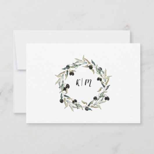 RSVP Respons Olive Leaf Branch Waterverf Artwork (Achterkant)