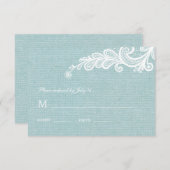RSVP-respons op Burlap en Lace Wedding RSVP Kaartje (Voorkant / Achterkant)