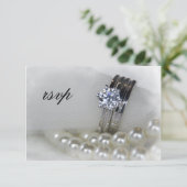 RSVP-respons op diamanten bruiloft RSVP Kaartje (Staand voorkant)