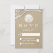 RSVP-respons op strand-strand met zanddollar RSVP Kaartje (Voorkant)