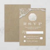 RSVP-respons op strand-strand met zanddollar RSVP Kaartje (Voorkant / Achterkant)