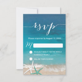 RSVP-respons op strandbruiloft RSVP Kaartje