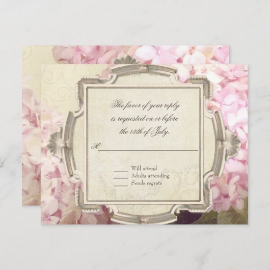 RSVP Respons Parisian  Hydrangea Manor (Voorkant / Achterkant)
