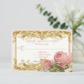 RSVP Respons Parisian  Roos Manor House Kaartje (Staand voorkant)